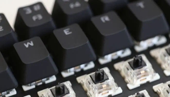 A mechanical keyboard with some keys removed