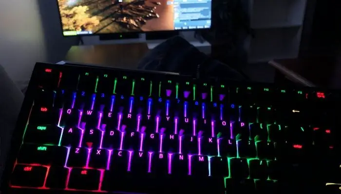 An RGB backlit keyboard