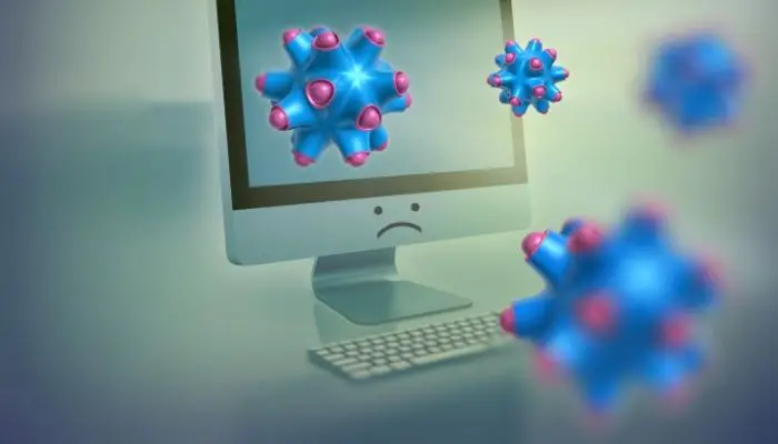A computer with a virus